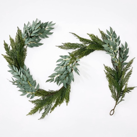 Studio McGee Holiday Artificial Cedar And Eucalyptus Garland Studio